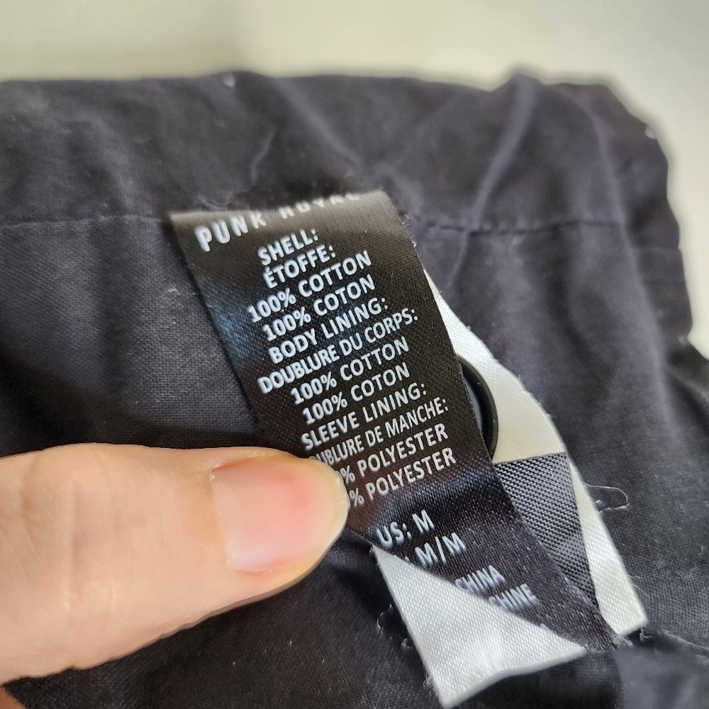 Punk Royal Black Print Custom Archive Graphic Denim Jacket M - Picture 5 of 5